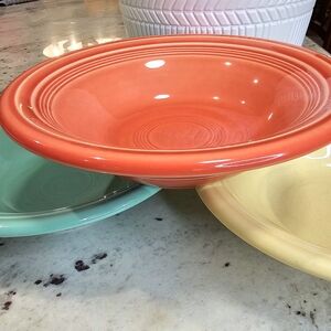 Fiestaware Soup Bowls Set 3 Homer Laughlin W 6 1/2, H 1 5/8 11 oz